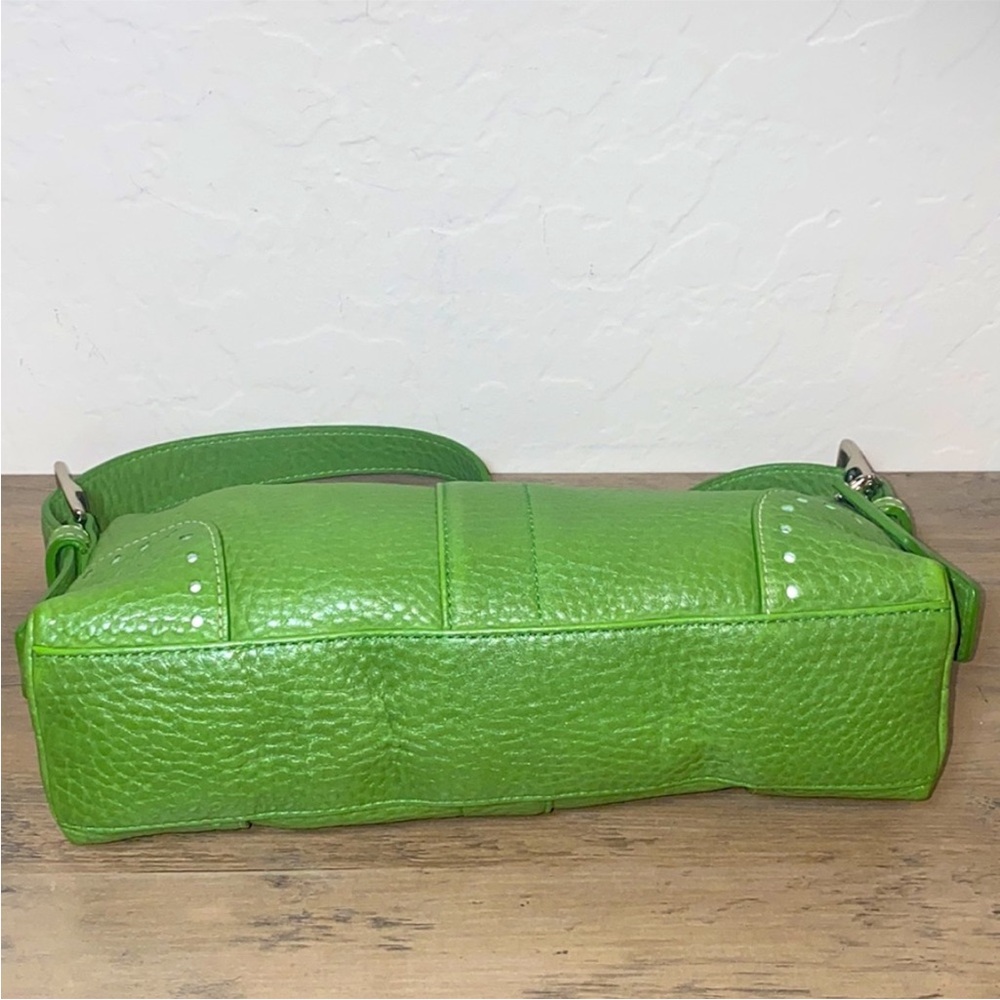 COACH Vintage Y2K Hampton Demi Leather Small Green Shoulder Bag Purse 5052 - Picture 4 of 9